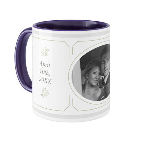 Vintage Stationery Frame Mug, Blue,  , 11oz, Gray