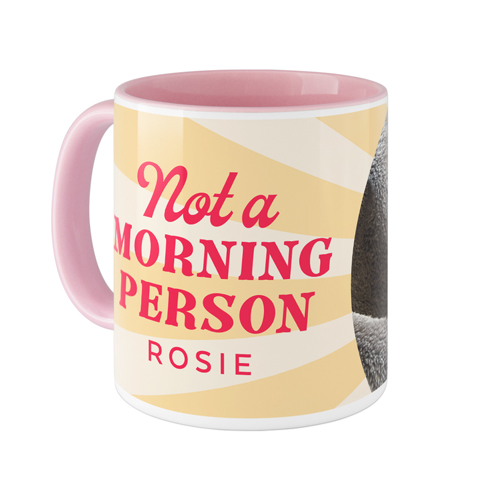 Not a Morning Person Mug, Pink, , 11oz, Yellow, eggyolk