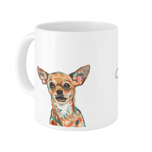 Chihuahua Custom Text Mug, White,  , 11oz, Multicolor