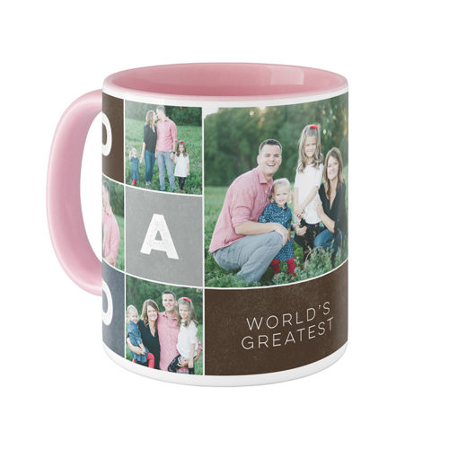 Dad Color Blocks Mug, Pink,  , 11oz, Brown