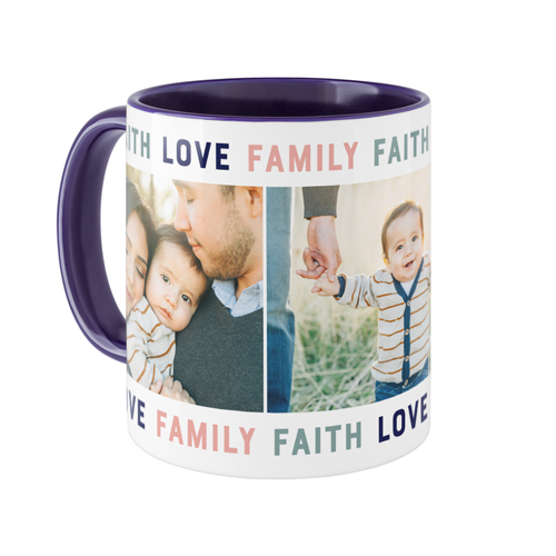 Faith Love Family Mug, Blue,  , 11oz, Blue