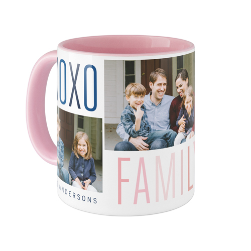 Family Love Hugs Mug, Pink,  , 11oz, White