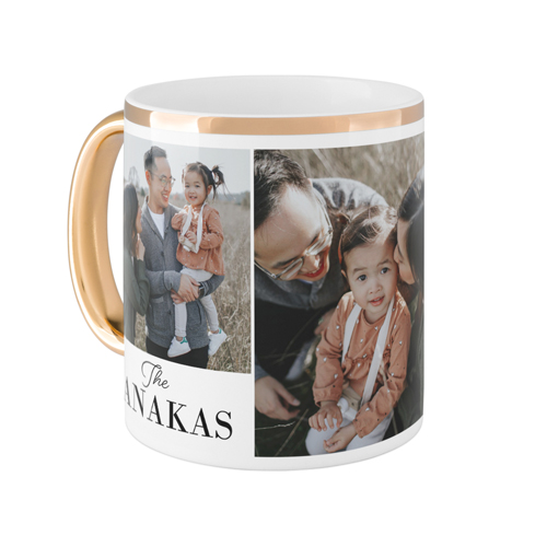 Gallery of Three Text Mug, Gold Handle, , 11oz, Multicolor, multi