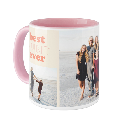 Best Aunt Ever Mug, Pink,  , 11oz, Beige