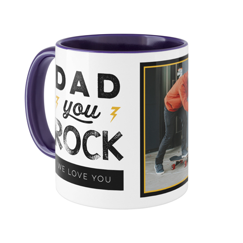 Dad You Rock Mug, Blue,  , 11oz, Black