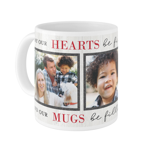 Hearts Be Filled Mug, White,  , 11oz, Red