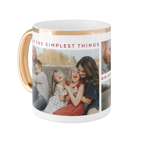 Simplest Things Mug, Gold Handle, , 11oz, Red, scarlet