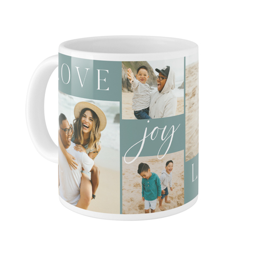 Love Joy Laughter Mug, White,  , 11oz, Blue