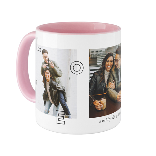 Love You All Over Mug, Pink,  , 11oz, White