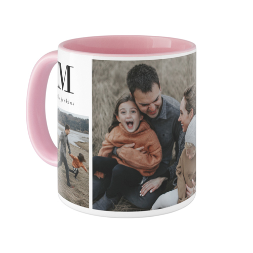 Monogram Family Mug, Pink,  , 11oz, White