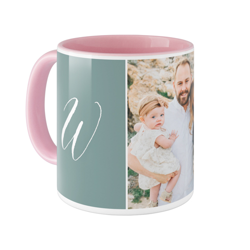 Gallery Trio Monogram Mug, Pink,  , 11oz, Multicolor