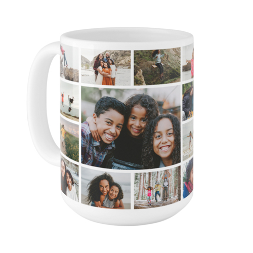 Photo Gallery Border Mug, White, , 15oz, Multicolor, multi