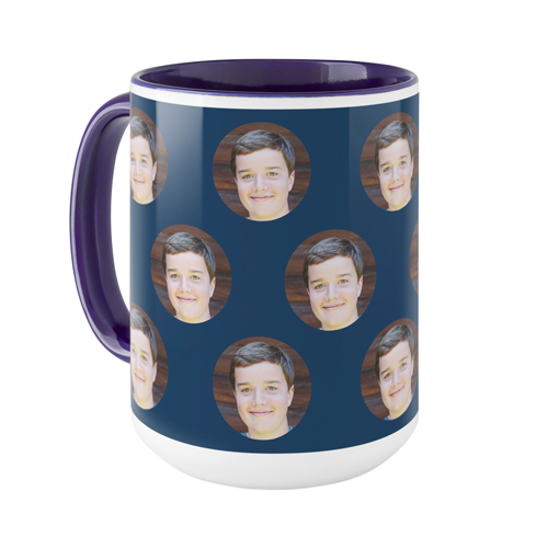 Floating Faces Mug, Blue,  , 15oz, Blue