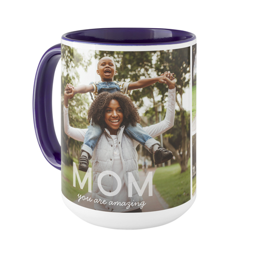 Amazing Bold Mom Mug, Blue, , 15oz, White, white