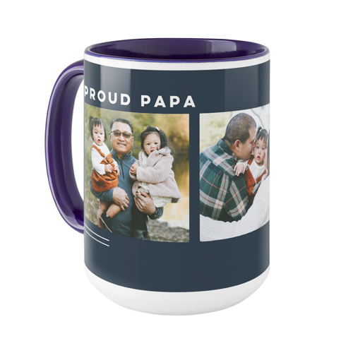 Corner Frame Bold Mug, Blue, , 15oz, Black, silhouette