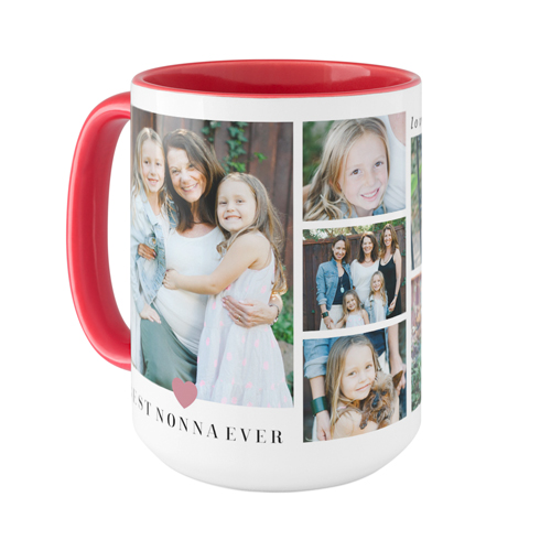 Heart Frames Mug, Red, , 15oz, Pink, blush