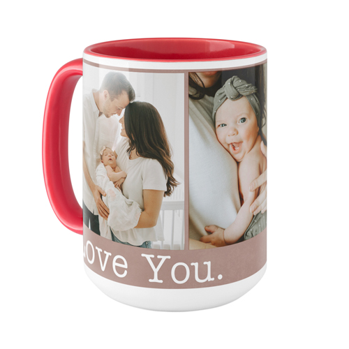 Love You Mug, Red, , 15oz, Brown, sap