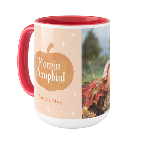 Mornin Pumpkin Mug, Red,  , 15oz, Orange