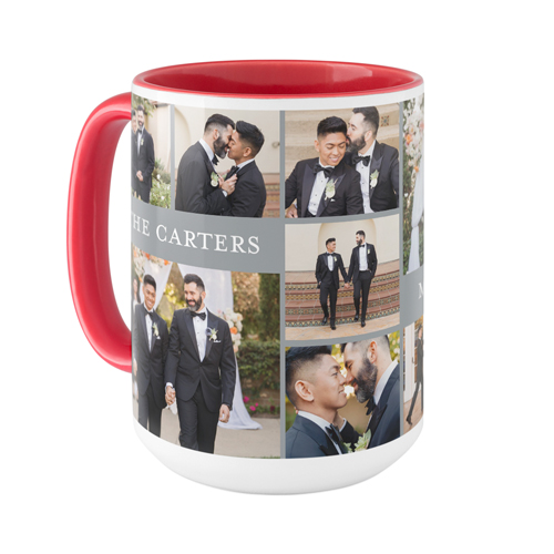 Gallery of Twelve Text Mug, Red,  , 15oz, Multicolor