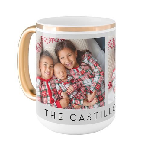 Gallery of Two Banner Mug, Gold Handle, , 15oz, Multicolor, multi