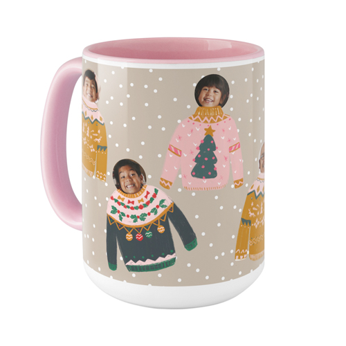 Floating Sweaters Mug, Pink,  , 15oz, Brown