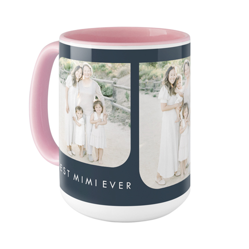 Rounded Edges Mug, Pink, , 15oz, Black, silhouette