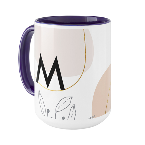 Muted Shapes Custom Text Mug, Blue,  , 15oz, Multicolor