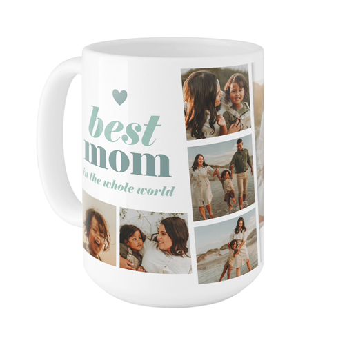 Best Mom Filmstrip Mug, White,  , 15oz, Blue