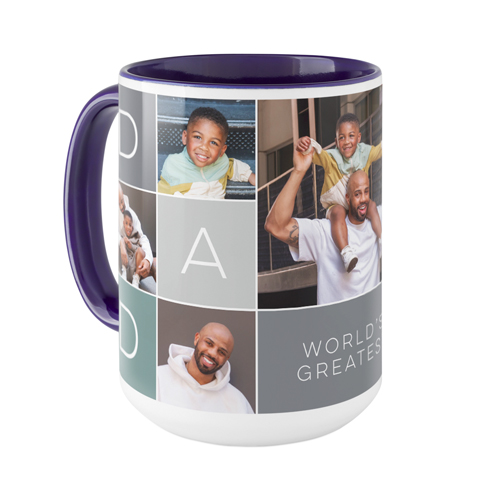 Dad Color Grid Mug, Blue, , 15oz, Gray, slate