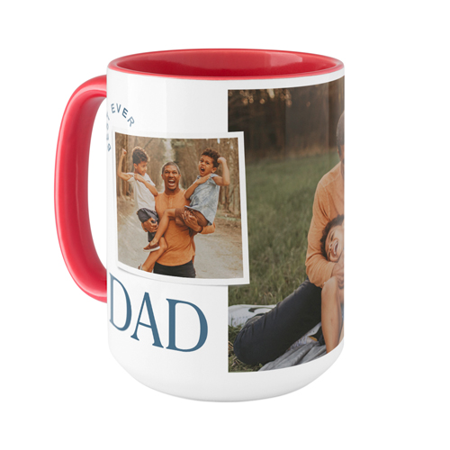 The Best Dad Ever Mug, Red,  , 15oz, White