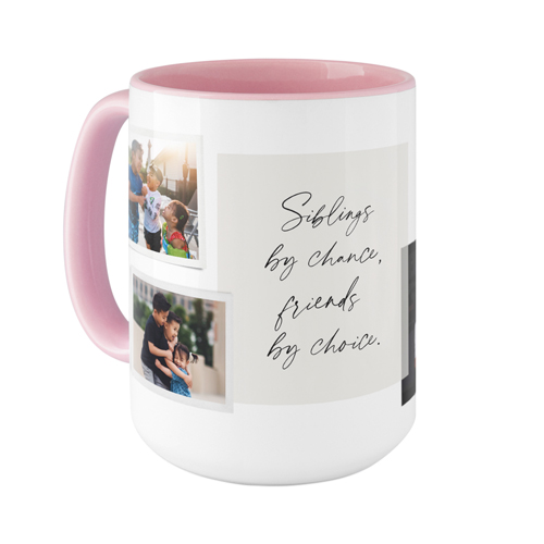 Handwritten Note Collage Mug, Pink, , 15oz, White, white
