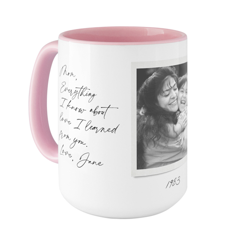 Sentimental Note Mug, Pink,  , 15oz, White