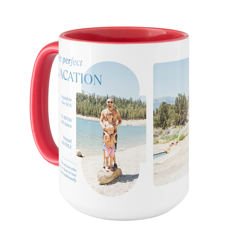 Travel Infographic Mug, Red, , 15oz, White, white