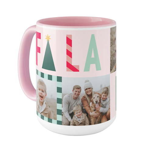 Bright Holiday Cheer Mug, Pink, , 15oz, Pink, magnolia