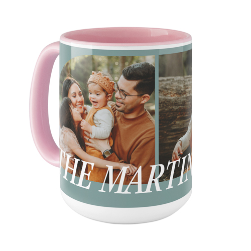 Stacked Arch Collage Mug, Pink,  , 15oz, Blue
