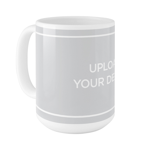 Upload Your Own Design Mug, White,  , 15oz, Multicolor