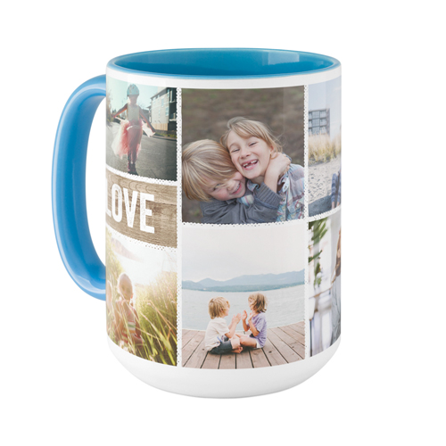 Textured Frames Mug, Light Blue,  , 15oz, Brown