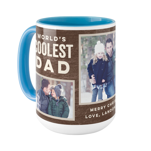 Coolest Dad Mug, Light Blue,  , 15oz, Brown