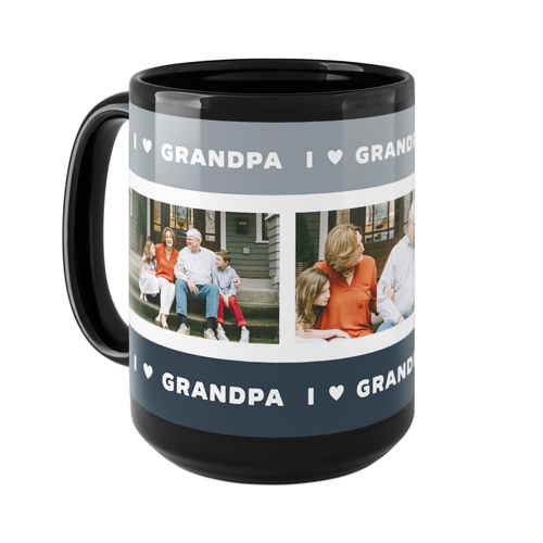 I Heart Grandpa Mug, Black, , 15oz, Black, silhouette