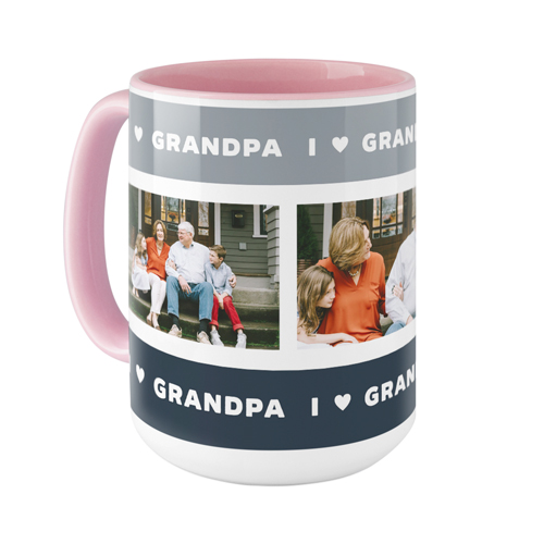 I Heart Grandpa Mug, Pink,  , 15oz, Black