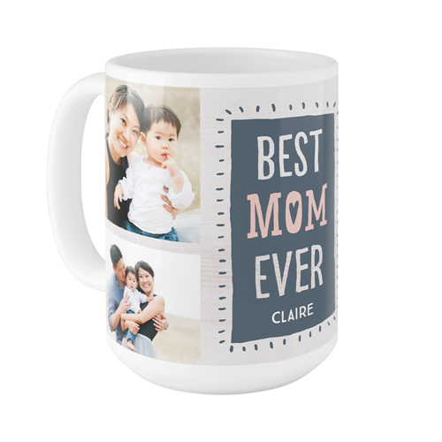 Best Mom Heart Mug, White,  , 15oz, Gray