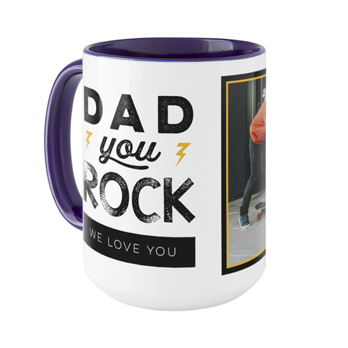 Dad You Rock Mug, Blue,  , 15oz, Black