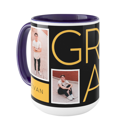 Grad Mug, Blue,  , 15oz, Black