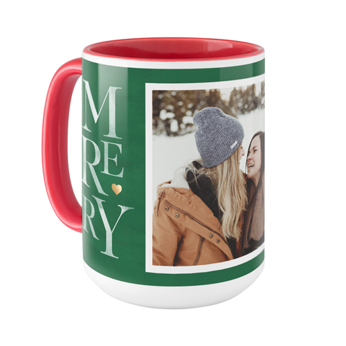 Merry Green Mug, Red,  , 15oz, Green