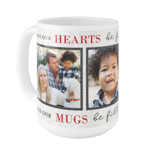 Hearts Be Filled Mug, White,  , 15oz, Red