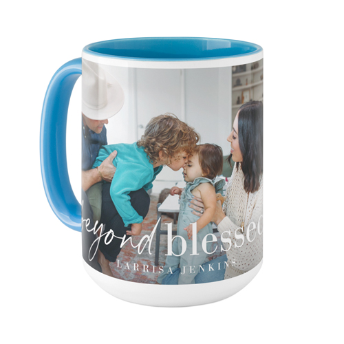 Simply Beyond Blessed Mug, Light Blue,  , 15oz, White