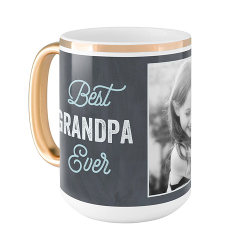 Being The Best Mug, Gold Handle,  , 15oz, Gray
