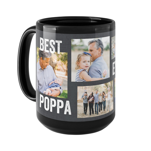 Best Ever Collage Mug, Black, , 15oz, Gray, charcoal