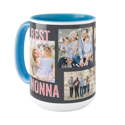 Best Ever Collage Mug, Light Blue,  , 15oz, Pink