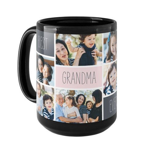The Greatest Grid Mug, Black,  , 15oz, Pink